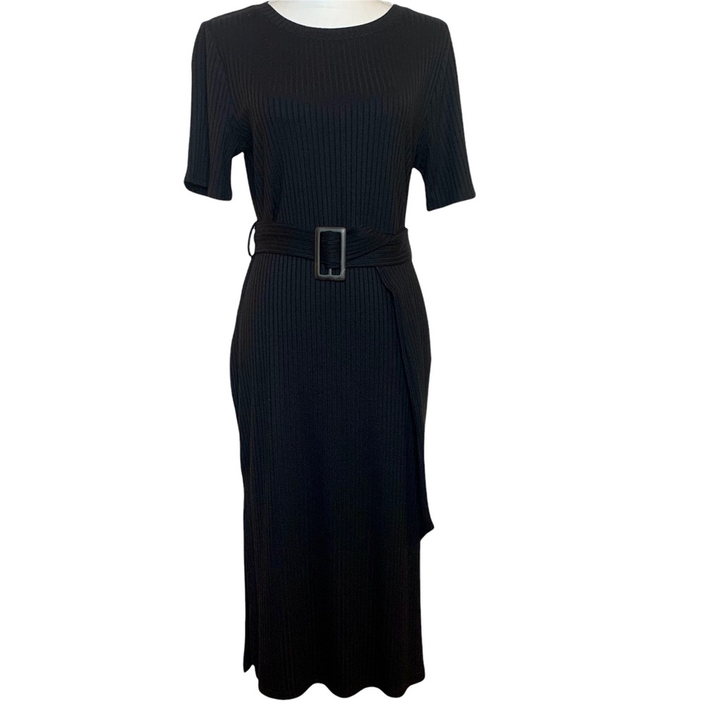 FOREVER 21 Belted Ribbed Knit Short Sleeve Dress Sz 0X